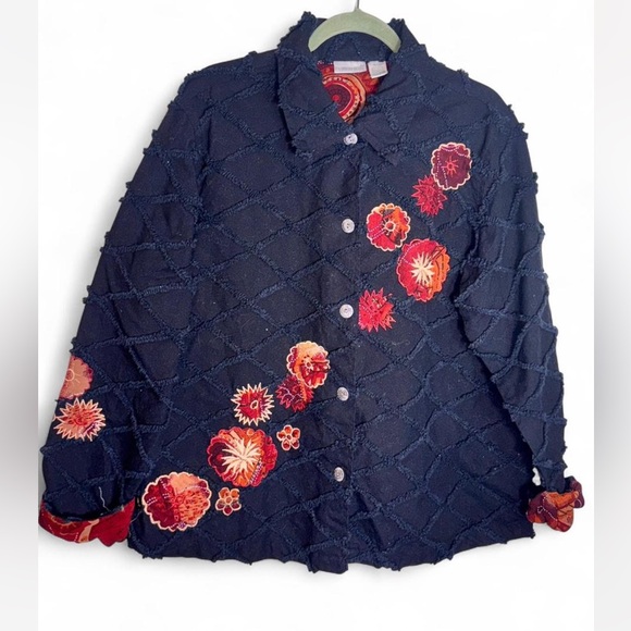 Fashion Bug Sweaters - Fashion Bug Multicolor Embroidered Jacket